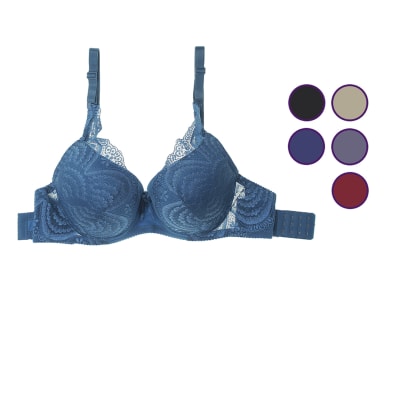 Sostén copa D premium de encaje flor para mujer - Pack 12 unidades1