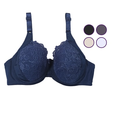 Sostén Para Mujer Copa D Color Liso Con Encaje Para Mujer - Pack 12 Unidades1