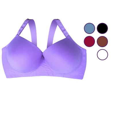 Sostén Copa D Color Liso Y 4 Ganchos Para Mujer - Pack 12 Unidades