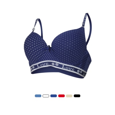 Sostén copa D con diseños de puntos y love para mujer - Pack 12 unidades1