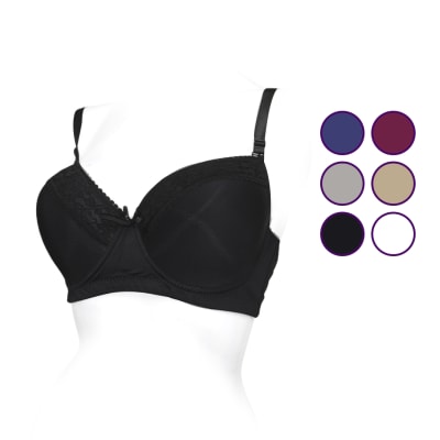 Sostén copa D colores surtidos y borde de encaje para mujer - Pack 12 unidades