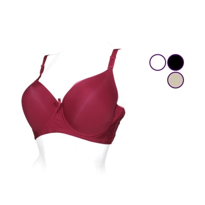 Sostén copa D y DD color liso contorno grueso para mujer - Pack 12 unidades