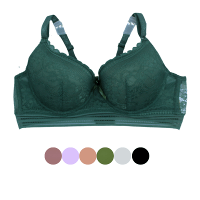 Sostén copa B con encajes flores para mujer - Pack 12 unidades1