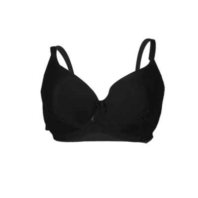 Sostén copa DD con pliegues al centro color negro para mujer - Pack 12 unidades