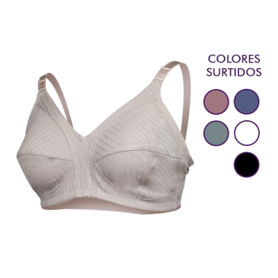 Sostén copa E acanalado sin barba para mujer - Pack 12 unidades1