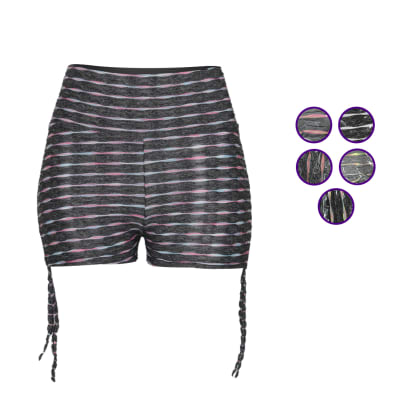 shorts levanta glúteos estampado rayas y cordones ajustables para mujer - Pack 12 unidades