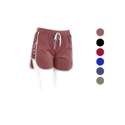 shorts deportivos verano con cordón ajustable ribetes blanco para mujer - Pack 12 unidades
