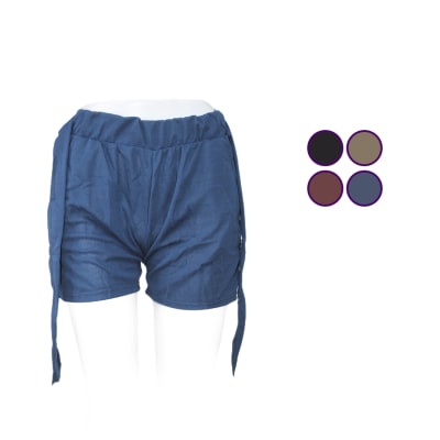 SHORTS PARA MUJER CON BOLSILLOS Y AMARRE EN CINTURA  PACK 3 UNIDADES1