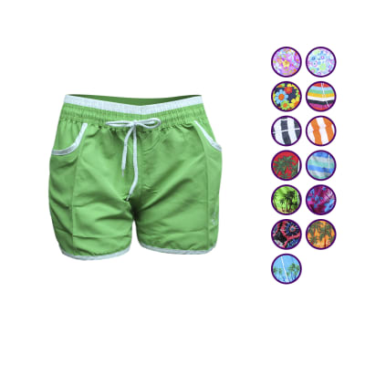 Short de playa secado rápido estampado Y lisos para mujer - Pack 12 unidades