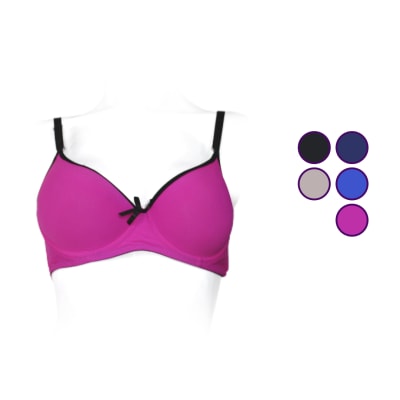 Sostén copa B sin relleno colores lisos surtidos para mujer - Pack 12 unidades