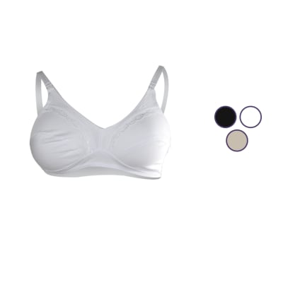 Sostén Copa C Sin Barba Y Con Borde De Encaje Para Señora - Pack 12 Unidades1