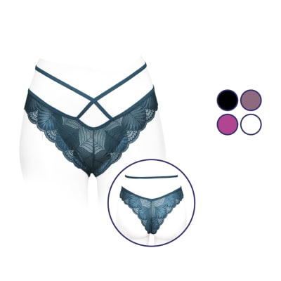 Tanga Diseño Con Tiras Dobles Color Liso Para Mujer - Pack 12 Unidades1