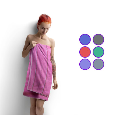 Toalla De Hogar Con Diseño de Líneas Tejidas  En Colores Surtidos -  Pack 6 Unidades1