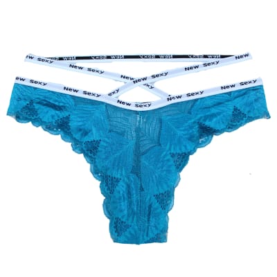 Tanga colaless sexy con encaje y doble tiras surtido para mujer - Pack 12 unidades