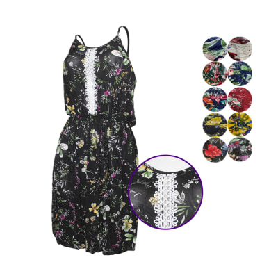 Vestido corto elasticado con borde para mujer - Pack 3 unidades