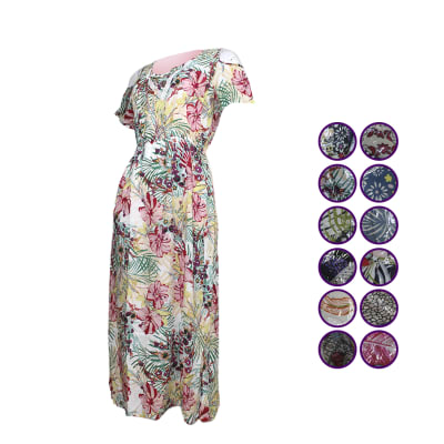 Vestido estampado multicolor manga médium multicolor para mujer - Pack 3 unidades