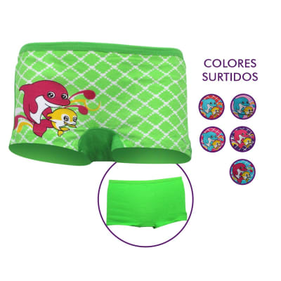 Pantaletas diseño delfín color surtido para niñas - Pack 4 unidades