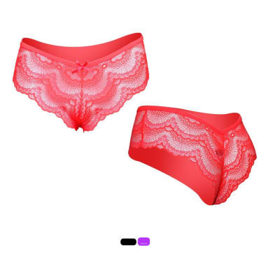 PANTALETA PARA MUJER DE  ENCAJE COMPLETO PACK POR 2 UNIDADES