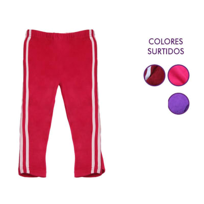 Pantalón de chiporro con líneas al costado para niña - Pack 3 unidades