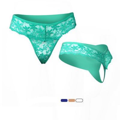 Pantaletas de encaje completo pretina lisa surtido para mujer - Pack 3 unidades