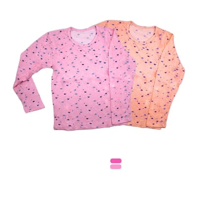 Camiseta polar con bambú diseños mariposa para niñas - Pack 2 unidades