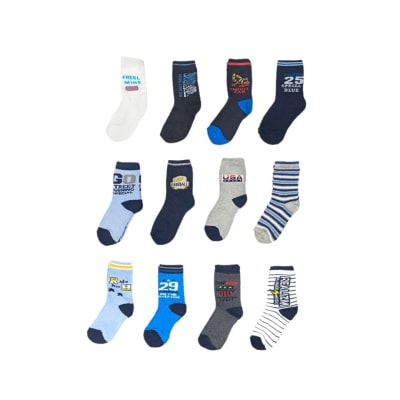 Calceta larga de toalla surtida en diseños para niños - Pack 12 unidades