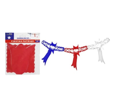 Guirnaldas Pequeña Para Fiesta Patrias Diseño Copihue - Pack 1 Unidad