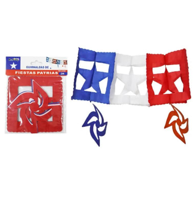 Guirnaldas Para Fiesta Patrias Diseño  Estrellas Y Remolino - Pack 1 Unidad1