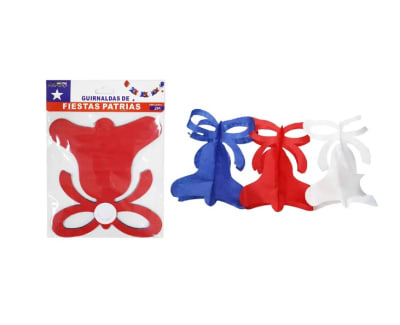 Guirnaldas Pequeña Fiesta Patrias Diseño Campana Y Lazo - Pack 1 Unidades