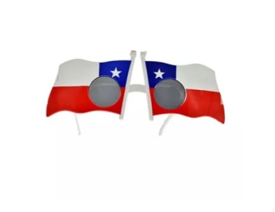Lentes Fiestas Patrias Diseño Banderas En Ojos Para Celebrar - Pack 3 Unidades