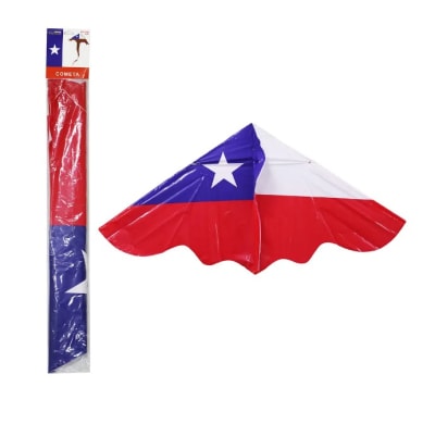 Volantín cometa dieciochero con diseño bandera de Chile - Pack 2 unidades