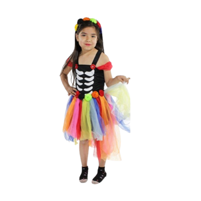 Disfraz infantil de Halloween tutu multicolor niña  - Pack 1 unidad
