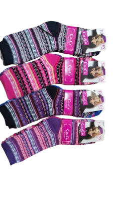 Calcetas thermo de algodon disenos para mujer - Pack 12 unidades2