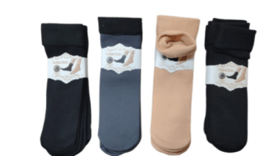 Calcetas segunda piel polar ajustables sin talon para mujer - Pack 12 unidades1