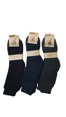 Calcetas térmica de polar largas lisas  para hombres - Pack 12 unidades