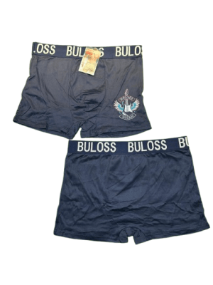 Bóxer corto en colores lisos letras Buloss para hombres - Pack 12 unidades2