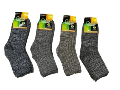 Calcetas media caña jaspeada color gris y café para hombres - Pack 12 unidades1