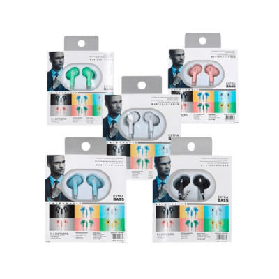 Audífonos extrabass lcd manos libres surtidos unisex - Pack 5 unidades