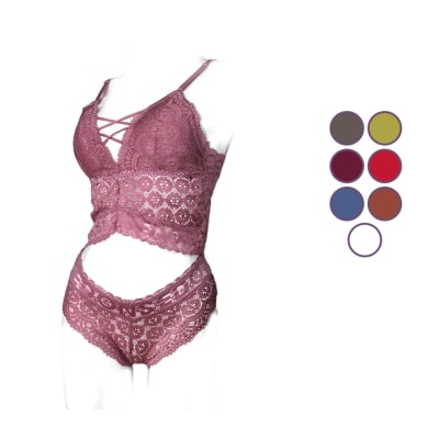 Conjunto calzón y brallet de encaje color surtido para mujer - 1 conjunto