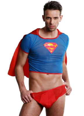 Disfraz erótico sexy diseños Superman para adultos - Pack 1 unidad