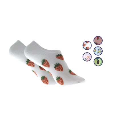 Calceta panchita algodón con diseños de frutas para niñas - Pack 6 unidades1