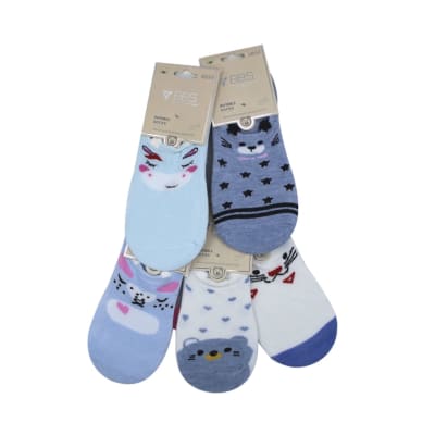 Calceta panchita algodón diseños de orejitas para niñas - Pack 6 unidades1