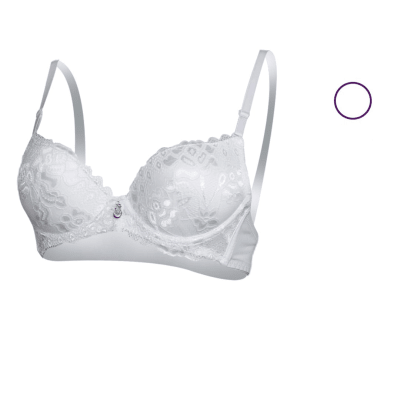 Sostén copa A con encaje y relleno color blanco para mujer - Pack 12 unidades