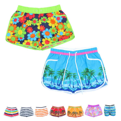 Short de playa secado rápido estampado Y lisos para mujer - Pack 12 unidades1