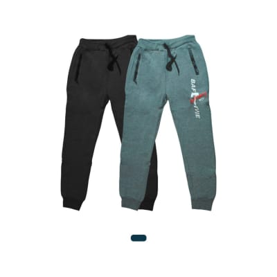 Buzo polar azul y plomo con cierre y estampado para niños - Pack 12 Unidades