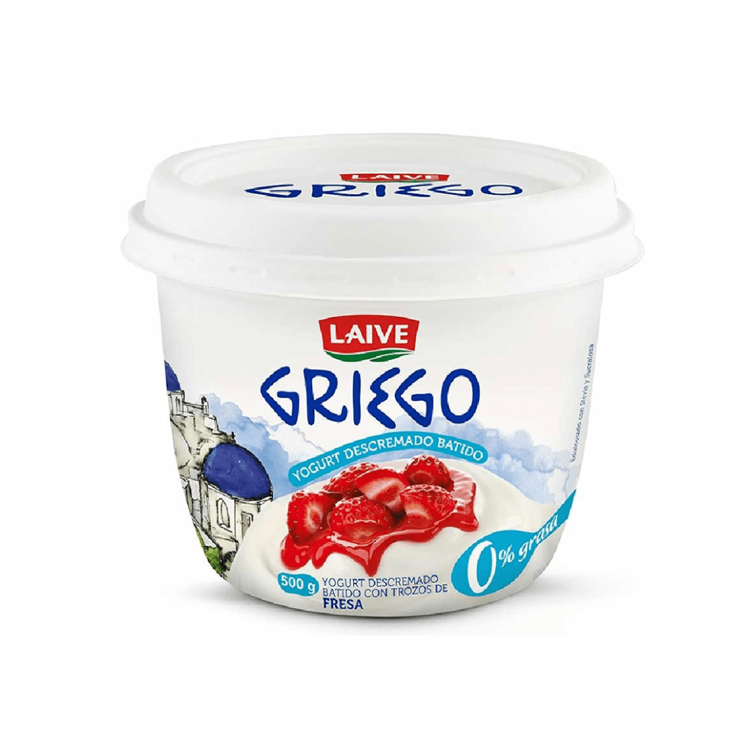 LAIVE YOGURT GRIEGO 500G DESCREMADO BATIDO FRESA PLAZA MULTIPACK