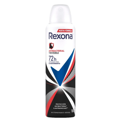 DESODORANTE REXONA 150ML ANTIBACTERIAL + INVISIBLE AEROSOL