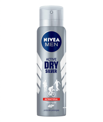 DESODORANTE NIVEA MEN 150ML ACTIVE DRY SILVER SPRAY