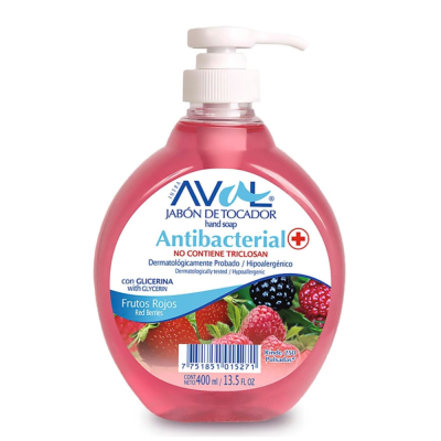 JABON LIQUIDO AVAL ANTIBACTERIAL 400ML FRUTOS ROJOS