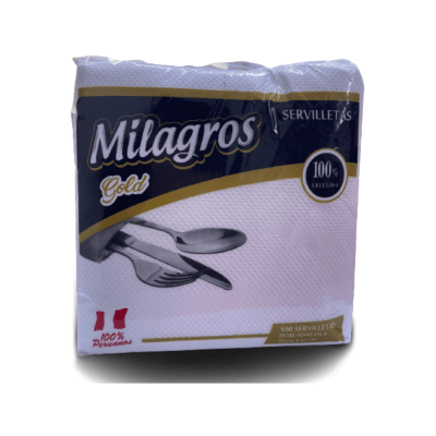SERVILLETA MILAGROS BLANCO DOBLADA EN 4